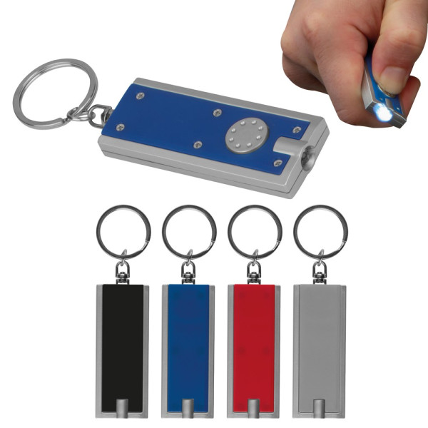 Rechteckiger Schlüsselanhänger mit LED Lämpchen AGUSTIN