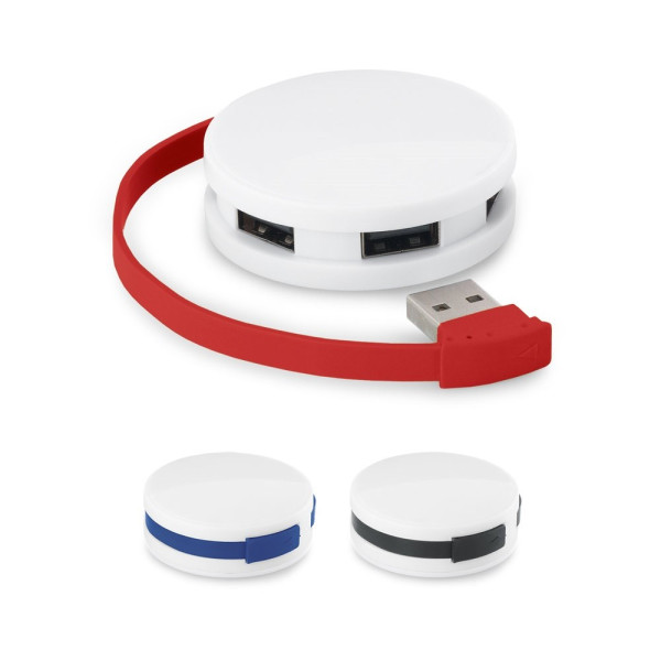 GARDNER. HUB mit Kabel und 4 USB-A-Anschlüssen aus ABS