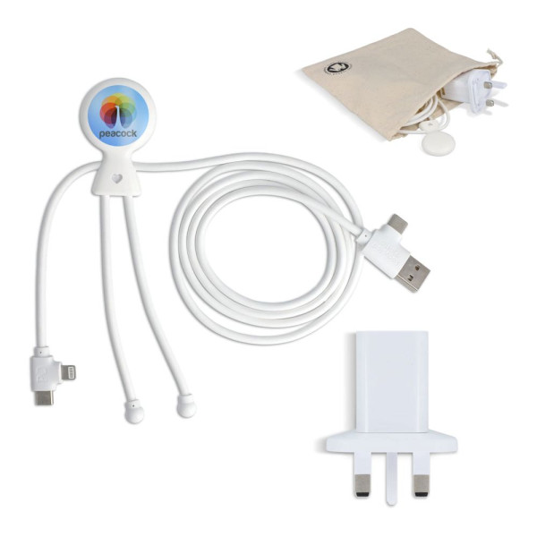 2090 - Xoopar Mr. Bio Langes Ladekabel + UK Stecker Adapter